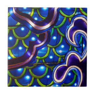 Azulejo Escamas Azules Brillantes
