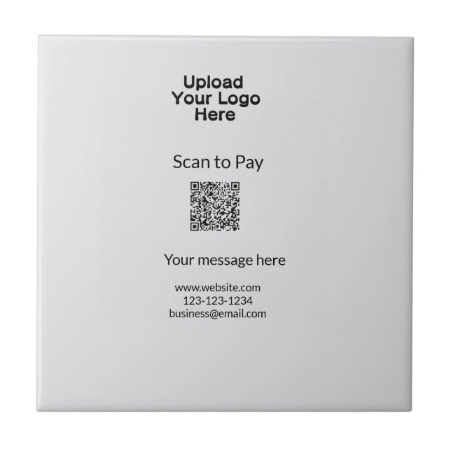 Azulejo Escaneo mínimo simple para pagar Añadir el logotip (Frente)