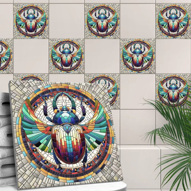 Azulejo Escarabajo egipcio Scarab - Arte Mosaico (Subido por el creador)
