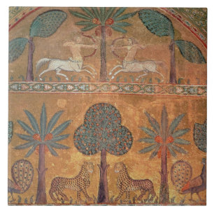 Azulejo Escena con los Centaurs, del cuarto de rey Ruggero
