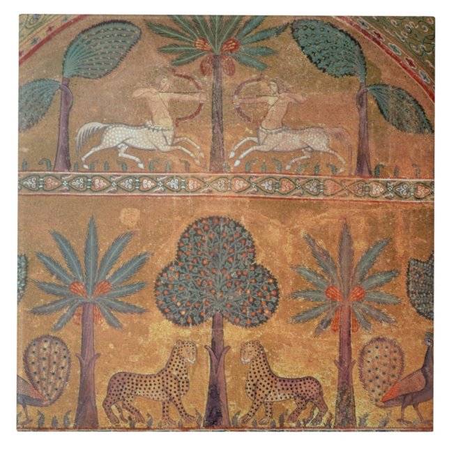 Azulejo Escena con los Centaurs, del cuarto de rey Ruggero (Frente)