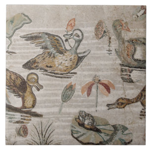 Azulejo Escena de aves acuáticas en el Nilo, casa del