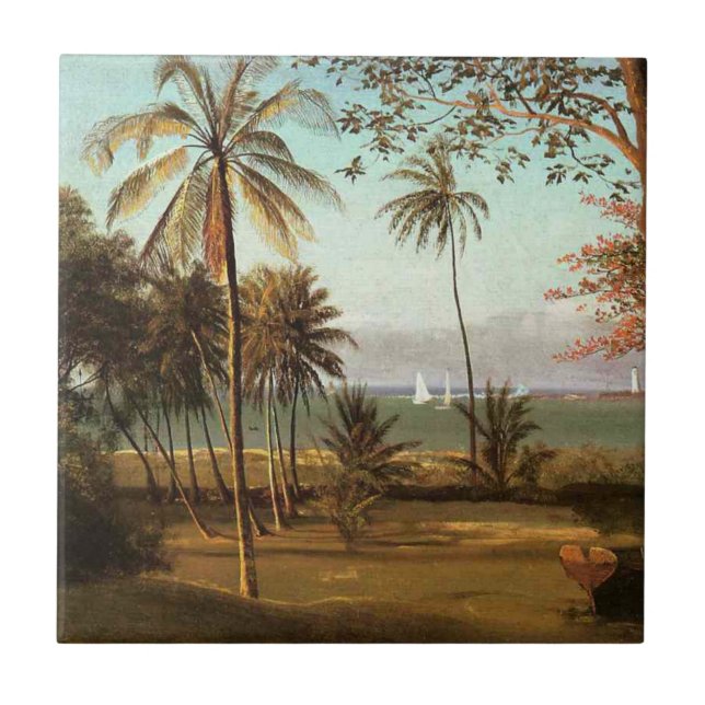 Azulejo Escena de Florida por Albert Bierstadt (Frente)