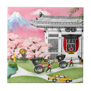 Azulejo Escena de Japón
