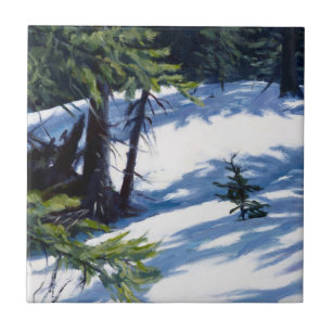 Azulejo Escena de nieve de montaña soleada de Colorado