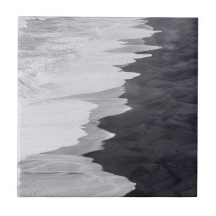 Azulejo Escena de playa en blanco y negro