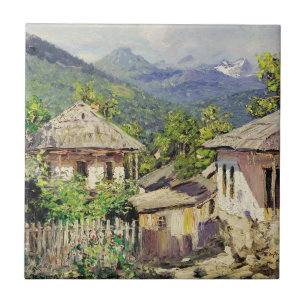 Azulejo Escena de pueblo de Dubovskoy, 1911