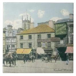 Azulejo Escena del mercado de Vintage - Mercado de Hudders