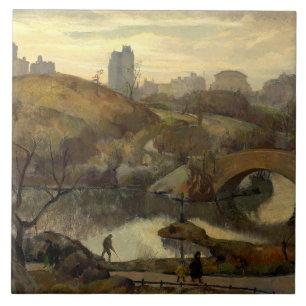 Azulejo Escena en Central Park (Nueva York, Nueva York, Es