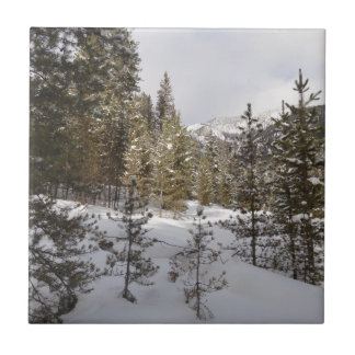 Azulejo Escena invernal de montaña nevada en Montana