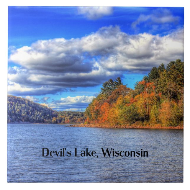 Azulejo Escenario del lago del diablo, Wisconsin (Frente)