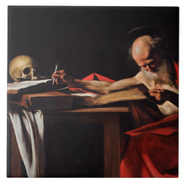 Azulejo Escritura de Saint Jerome (por Caravaggio)