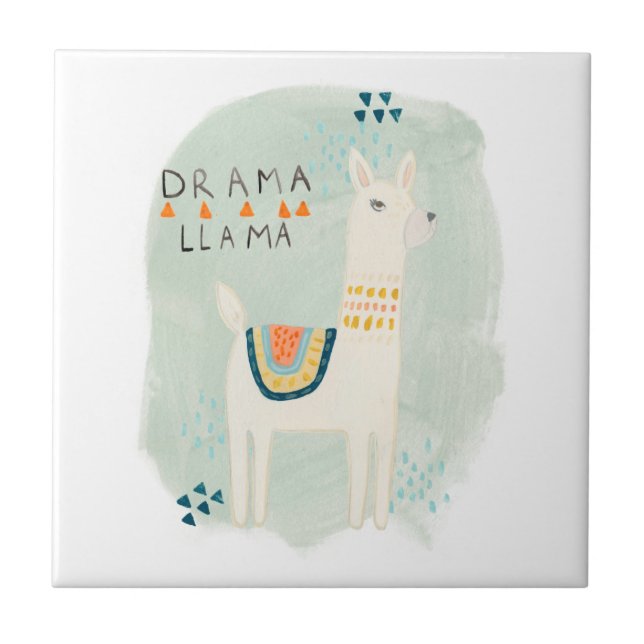 Azulejo Escuadrón de Llama - Drama Llama (Frente)