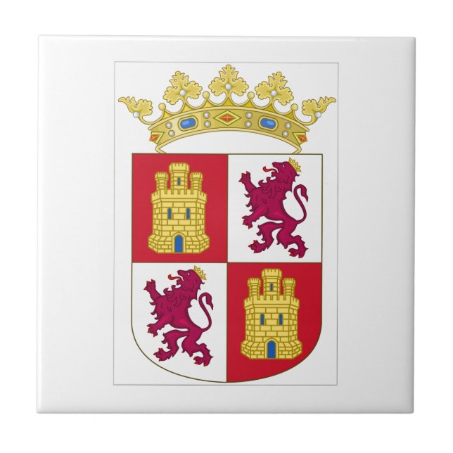 Azulejo Escudo de armas de Castilla y León (España) (Frente)