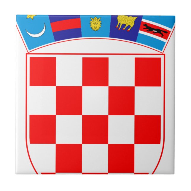 Azulejo Escudo de armas de Croacia, emblema croata, (Frente)