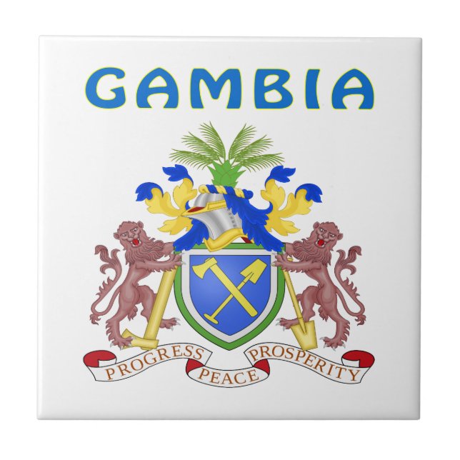 Azulejo Escudo de armas de Gambia (Frente)