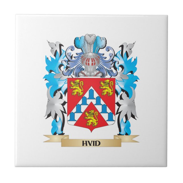 Azulejo Escudo de armas de Hvid - escudo de la familia (Frente)