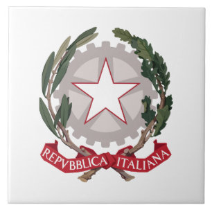 Azulejo Escudo de armas de Italia símbolo de país bandera