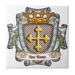 Azulejo Escudo de Armas de la Familia Valiente Apellido