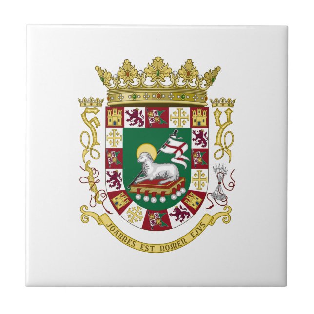 Azulejo Escudo de armas de Puerto Rico (Frente)