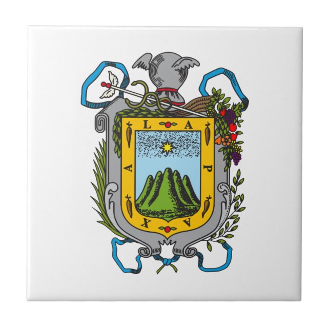 Azulejo Escudo de armas de Xalapa, México Tile cerámico (Frente)