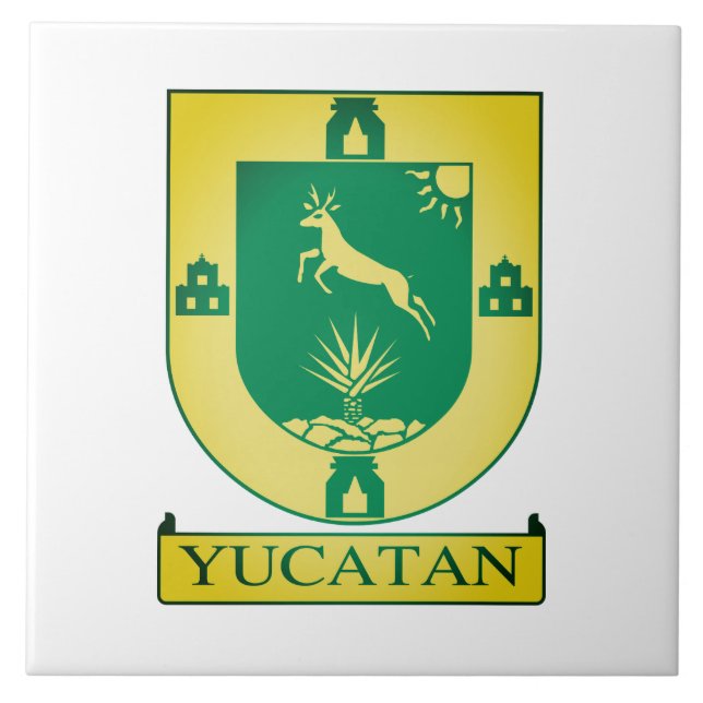 Azulejo Escudo de armas de Yucatán - México (Frente)