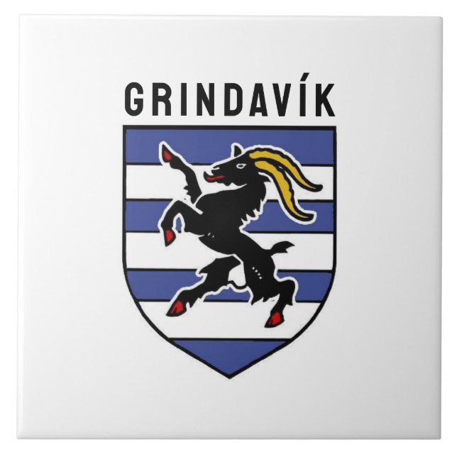 Azulejo Escudo de armas Grindavík - Islandia (Frente)