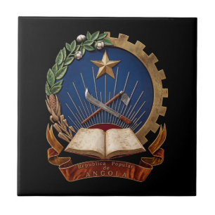 Azulejo escudo de armas símbolo emblema bandera de Angola 