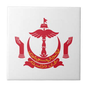 Azulejo escudo de armas símbolo emblema bandera de Brunei