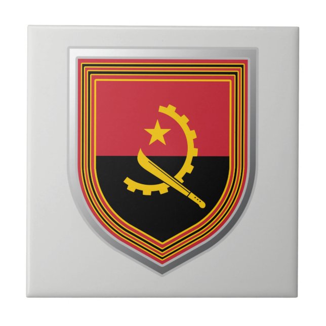 Azulejo Escudo de bandera de Angola (Frente)