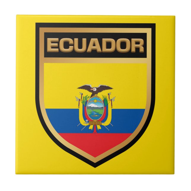 Azulejo Escudo de Bandera de Ecuador (Frente)