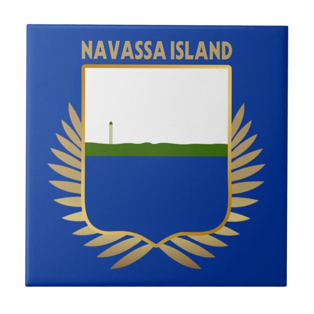 Azulejo Escudo de bandera de la isla de Navassa (Frente)