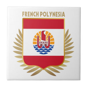 Azulejo Escudo de bandera de la Polinesia Francesa