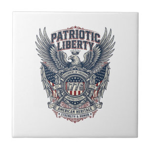 Azulejo Escudo de batalla patriótico 1776 Símbolo inspirad