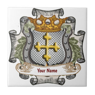 Azulejo Escudo de Corona Real Apellido 