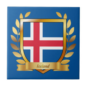 Azulejo Escudo de la bandera de Islandia
