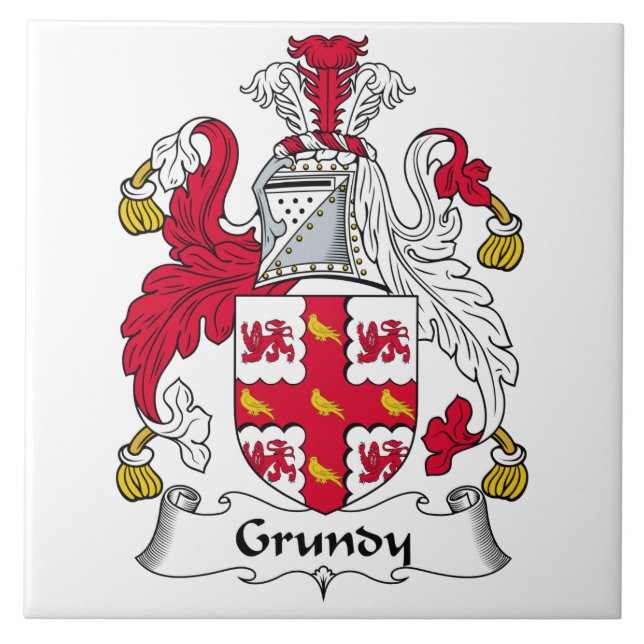 Azulejo Escudo de la familia de Grundy (Frente)