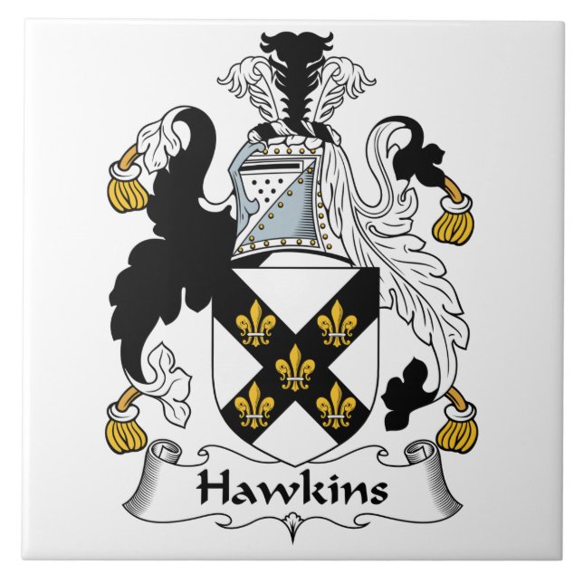 Azulejo Escudo de la familia de Hawkins (Frente)