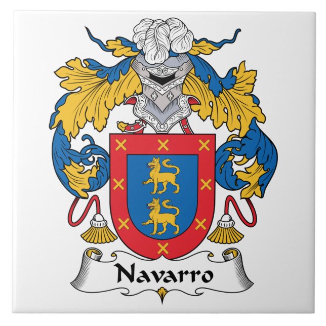 Azulejo Escudo de la familia de Navarro (Frente)