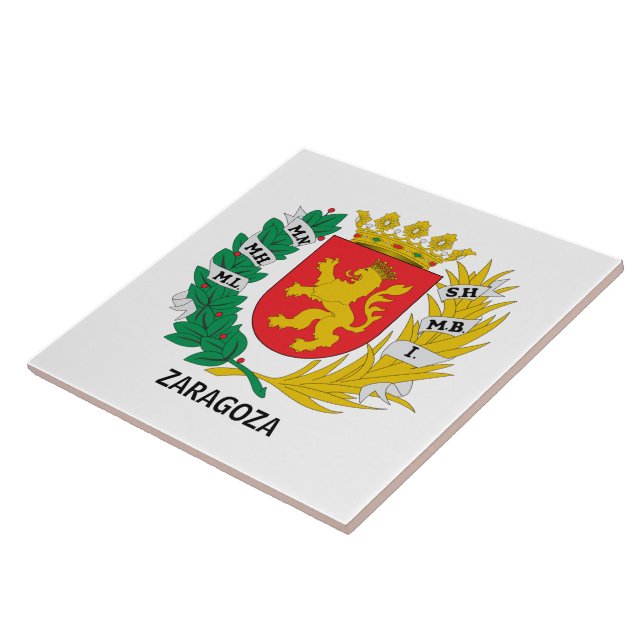 Azulejo Escudo de Zaragoza, ESPAÑA (Lado)
