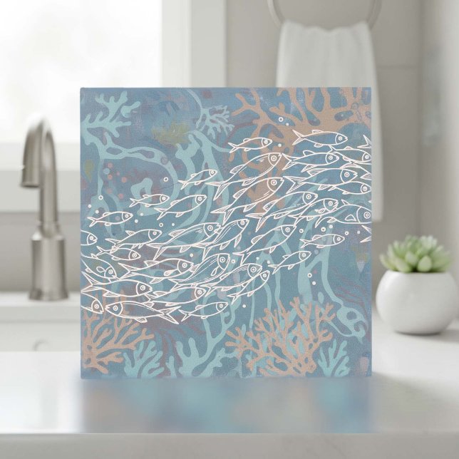 Azulejo Escuela de Peces en Azul Coral ID1198 (Subido por el creador)