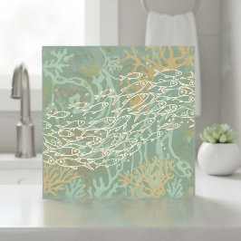 Azulejo Escuela de Peces en Verde Coral ID1198
