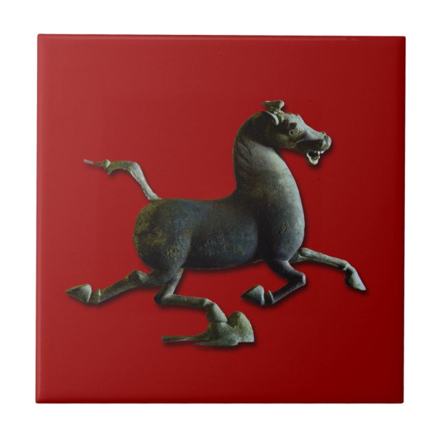 Azulejo Escultura china antigua caballo Año Zodiac Tile (Frente)