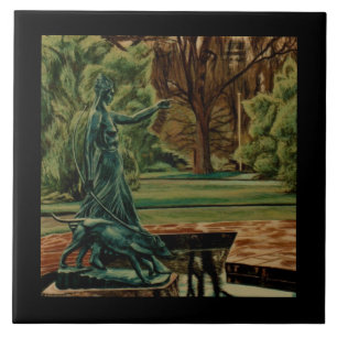 Azulejo Escultura de Diana Artemisa en jardines