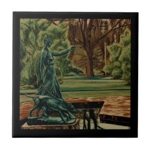 Azulejo Escultura de Diana Artemisa en jardines