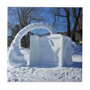 Azulejo Escultura de nieve, Quebec, Canadá