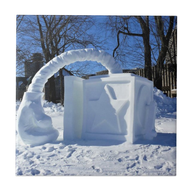 Azulejo Escultura de nieve, Quebec, Canadá (Frente)