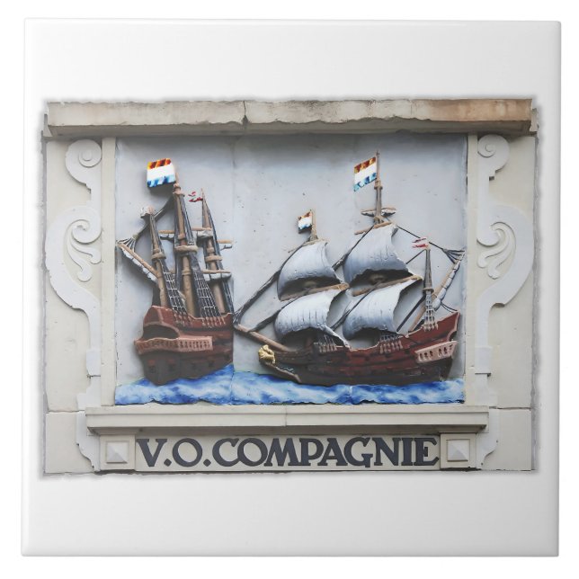 Azulejo Escultura flotante de la Compañía Holandesa de las (Frente)