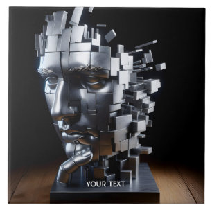 Azulejo Escultura Metalizado Fantasy Cute Face