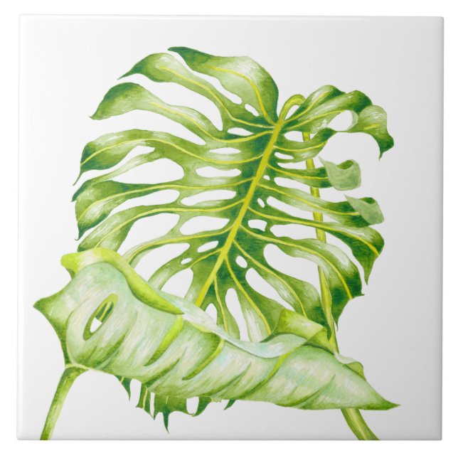 Azulejo Esculturas de Leafy sobre una tela cerámica (1) (Frente)